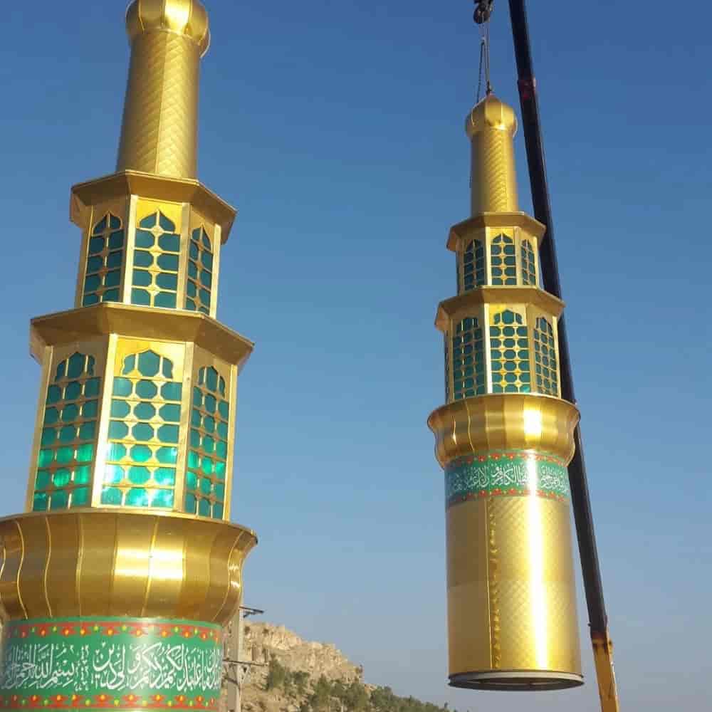 نصب گلدسته آلومینیوم طلایی در کهکیلویه بویر احمد