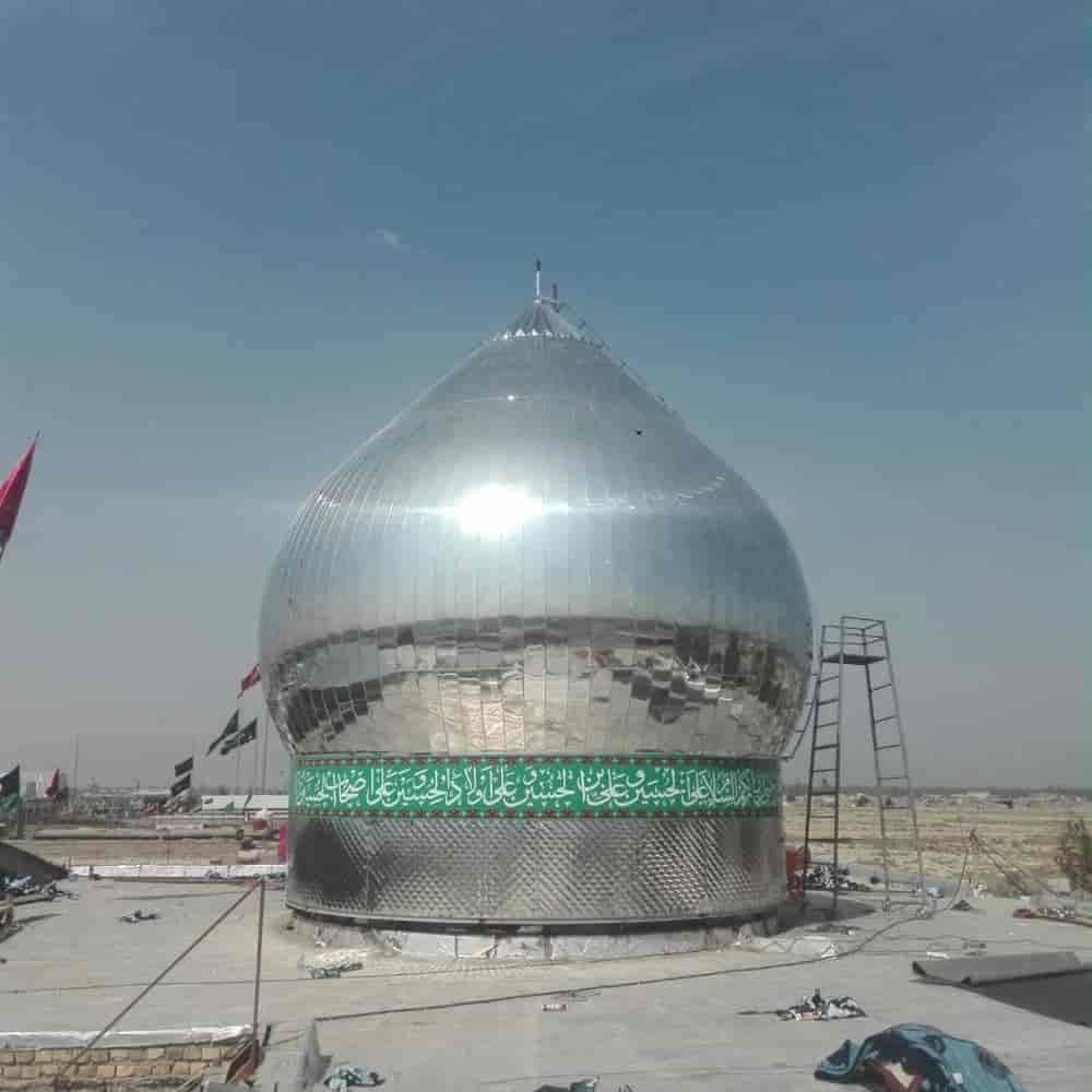 ساخت گنبد استیل نقره ای در عراق، کربلا